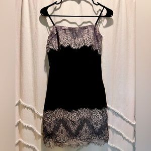 A-line Black dress with lace detail